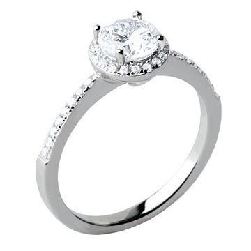 Anillo de compromiso de plata con circonita - 2741