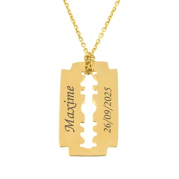 Colgante hoja de afeitar dorada - 2425